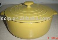 heavy and thick cast iron enamel casserole