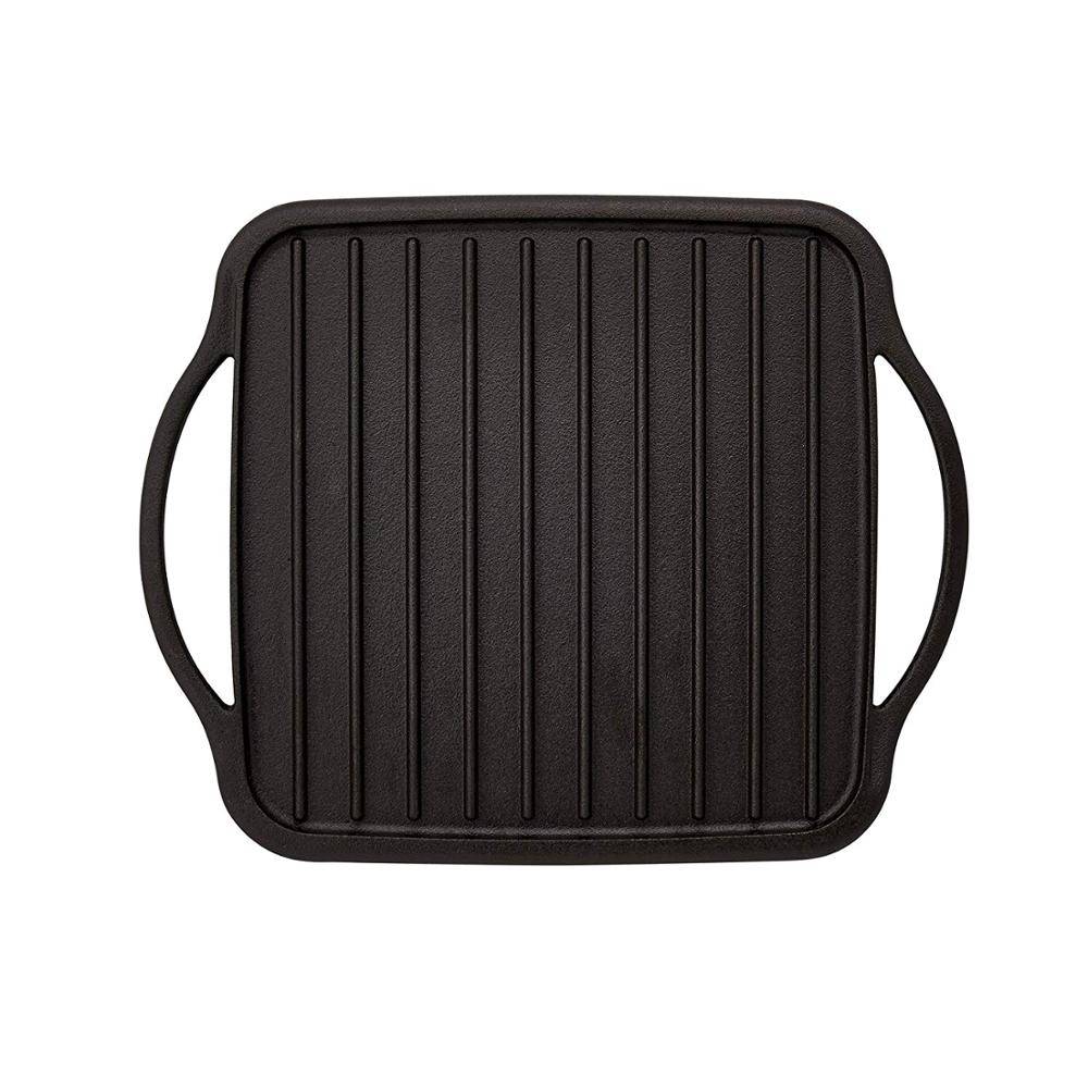 Pre-Seasoned Rust Resistant Cast Iron Single Reversible Grill/Griddle, 10-Inch