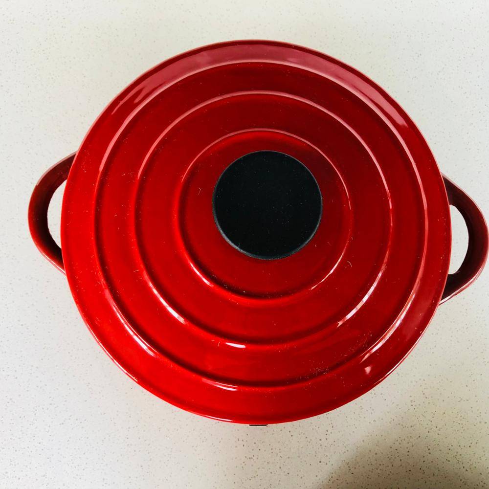 color enameled cast iron dutch oven 22cm red