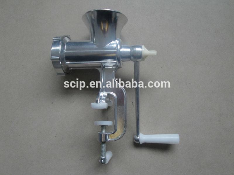 hand-operated meat mincer, aluminium meat grinder