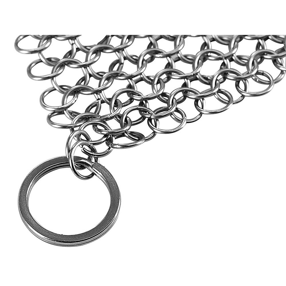 Stainless-Steel Chainmail Scrubber for Cast-Iron Cleaner, Skillet, Pan, Griddle and Wok
