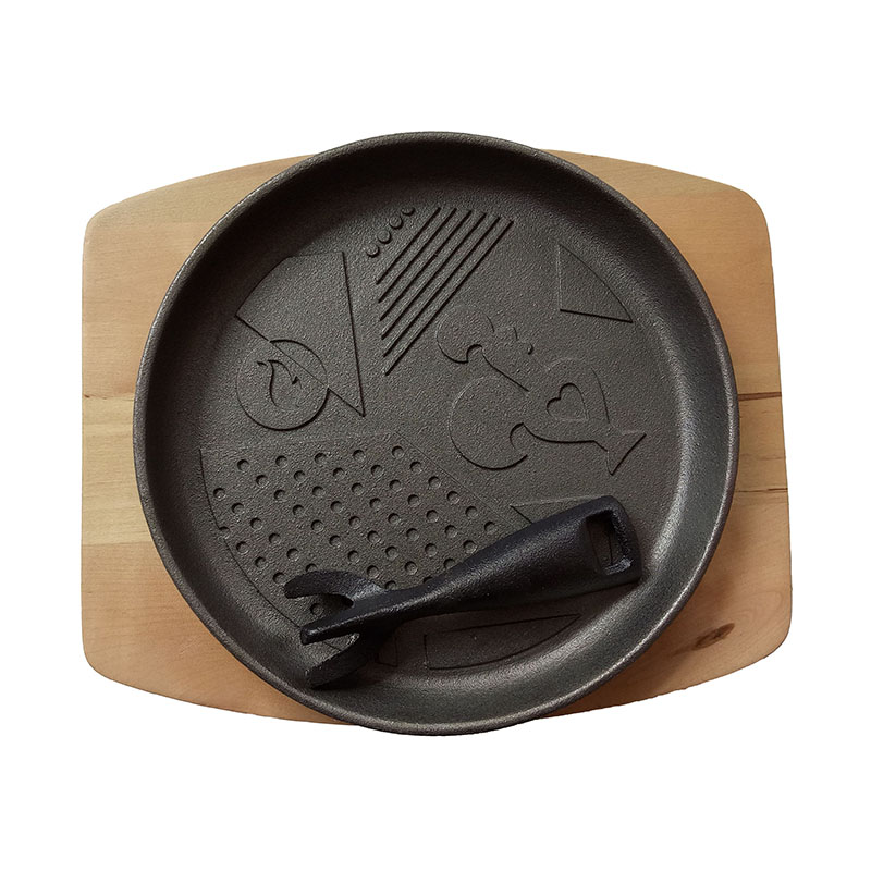 FDA certification Round cast iron hot sizzling plate