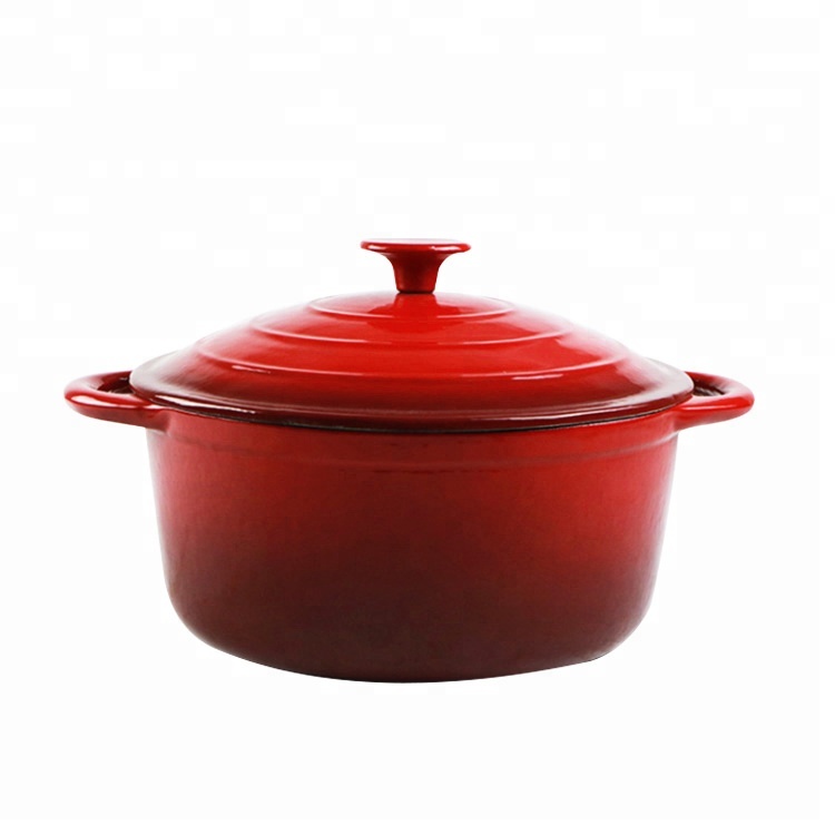 High quality hot sell cast iron casserole 5.5 QT red casserole