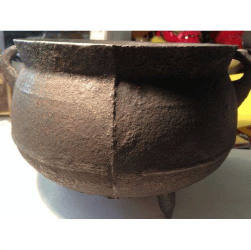 vintage cast iron small kettle bean pot
