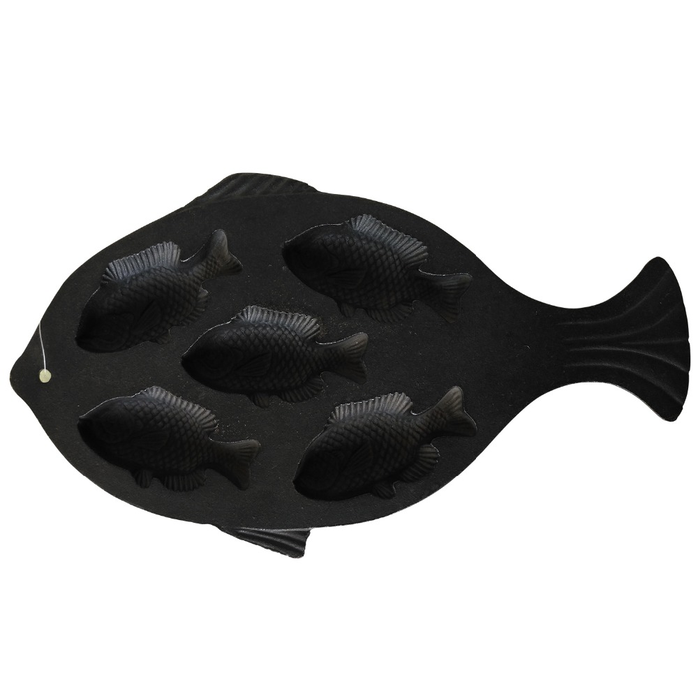 fish shape cast iron fry pan