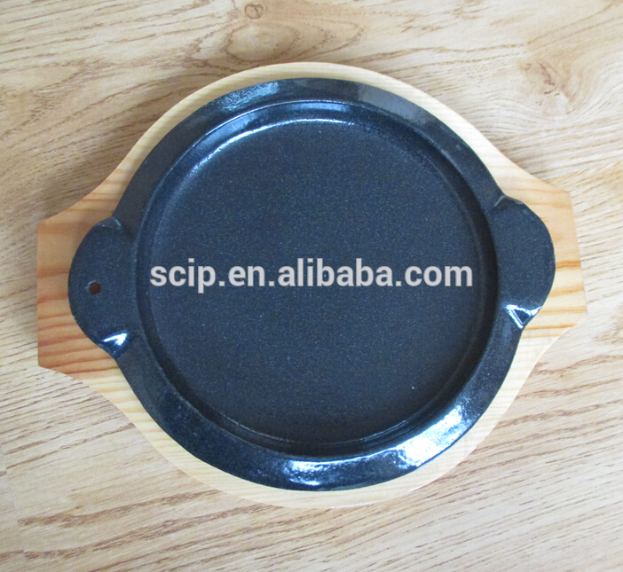 round enamel cast iron sizzler plate