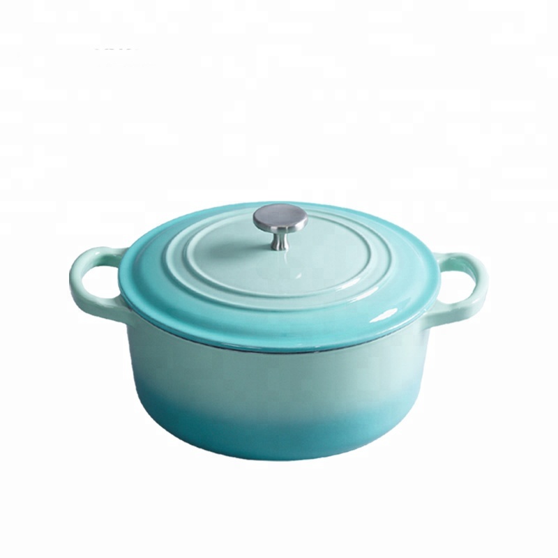 healthy round casserole cast iron with color enamel covered