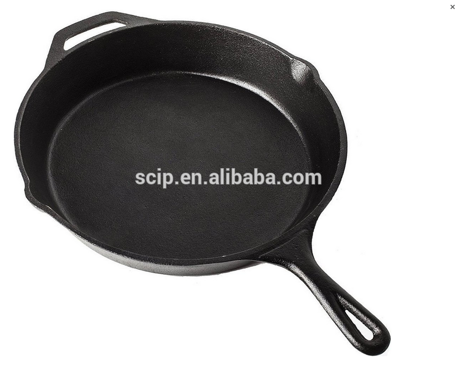 high quality vegetable oil double side cast iron frying pan cast iron skillet 12.5inch