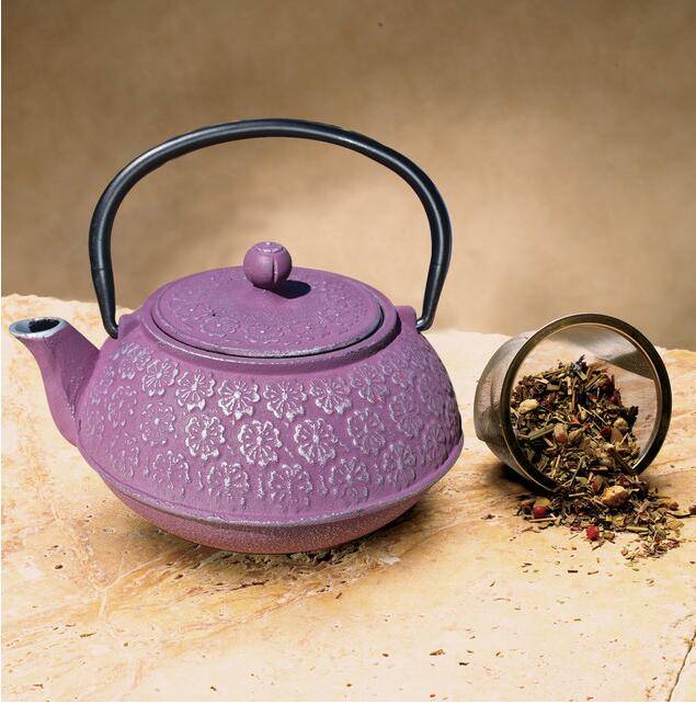 Chinese wholesale Casserole Cast Iron Enamel Cookware -
 Cast Iron "Cherry Blossom" Teapot, 22 Oz. – KASITE