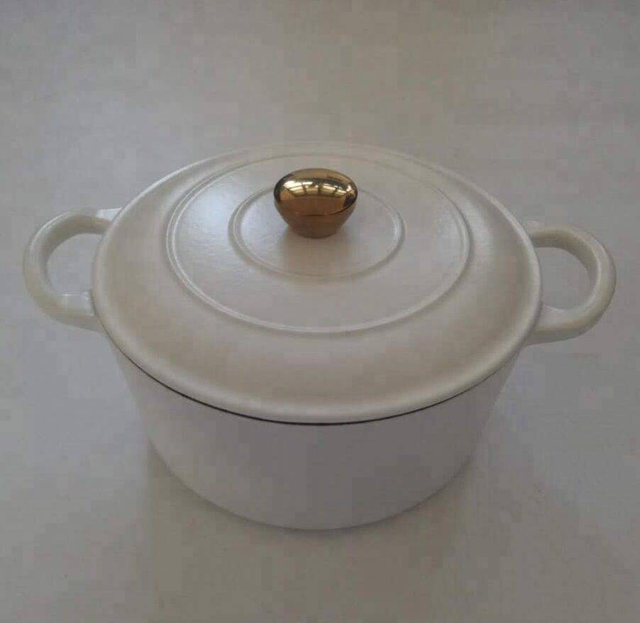 high quality cast iron white casserole, 13 yeas Alibaba gold supplier