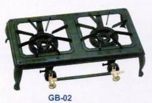 cheap black painted cast iron gas burner ,two burners,
