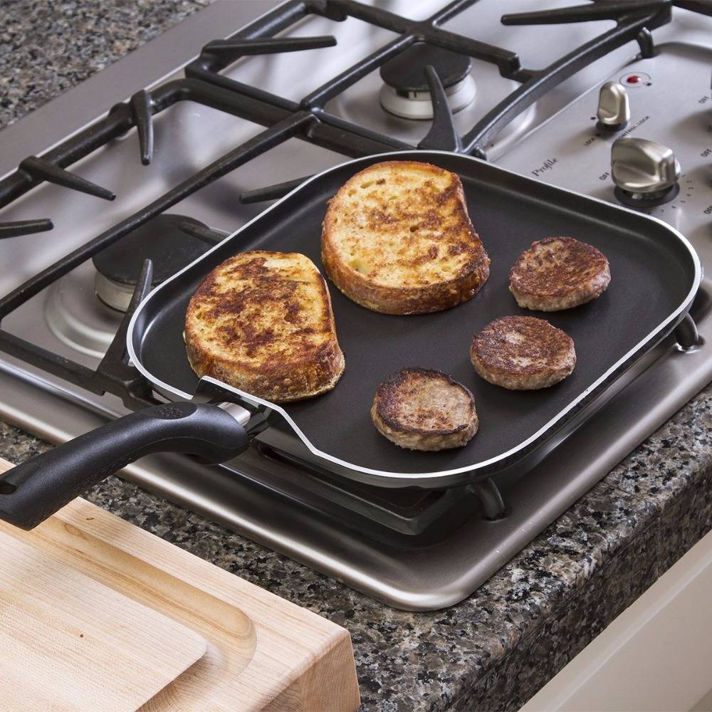 11 Inch Griddle & 9.5 Inch Fry Pan – Breakfast Set, Black