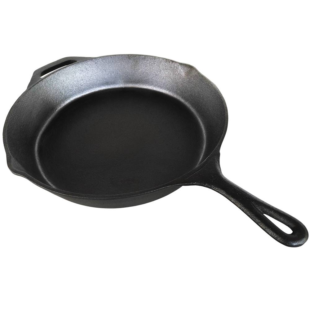12-inch round cast iron skillet fry pan, Pre-seasoned coating
