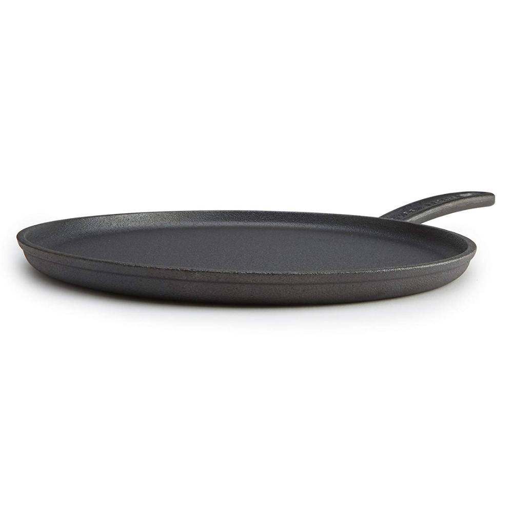 pre-seasoned cast iron 11-inch round griddle, black