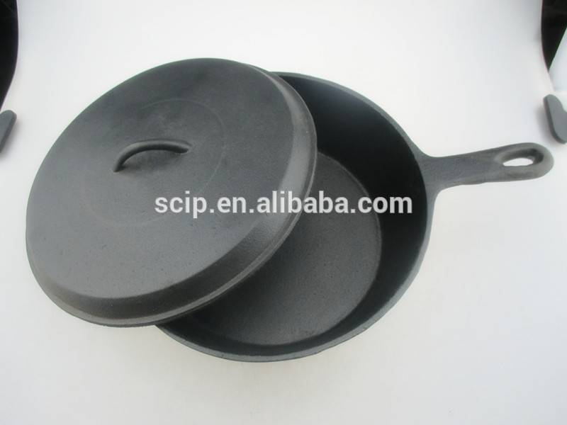 2015 new product cast iron cookware with lid