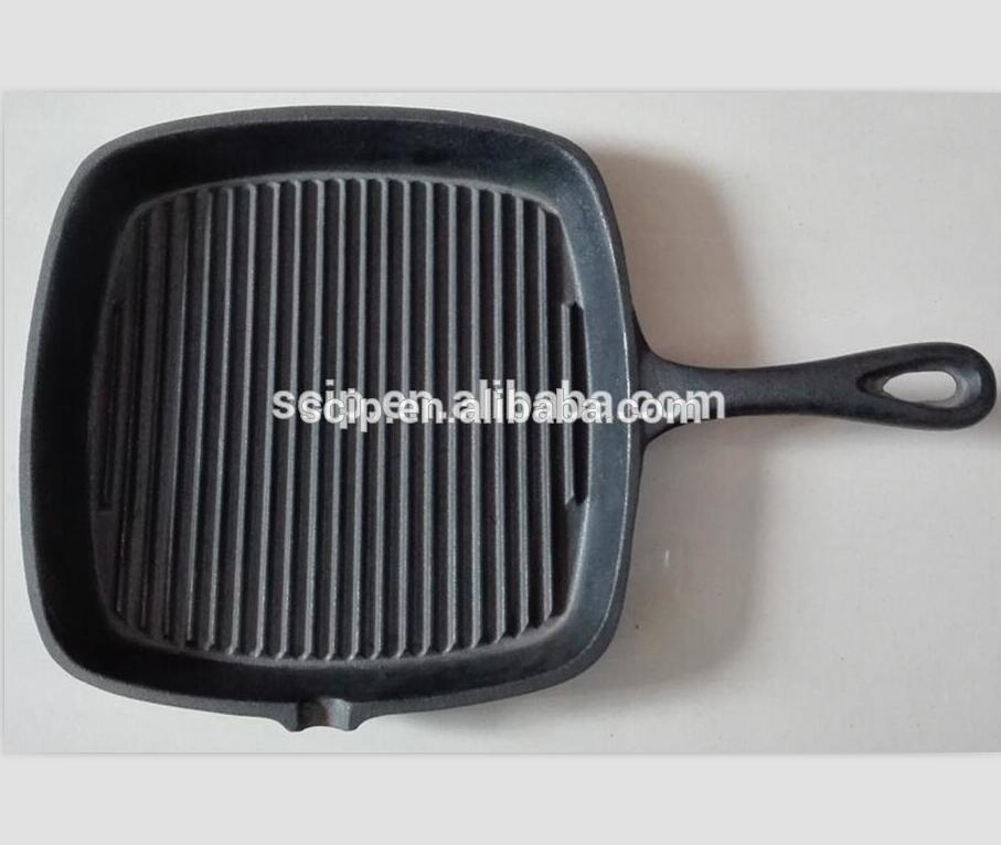 grill pan,square preseasoned cast iron skillet with handle