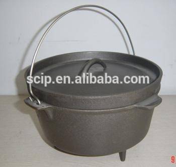 hot sale round cast iron dutch oven, iron camping cookware, cast iron fire pot