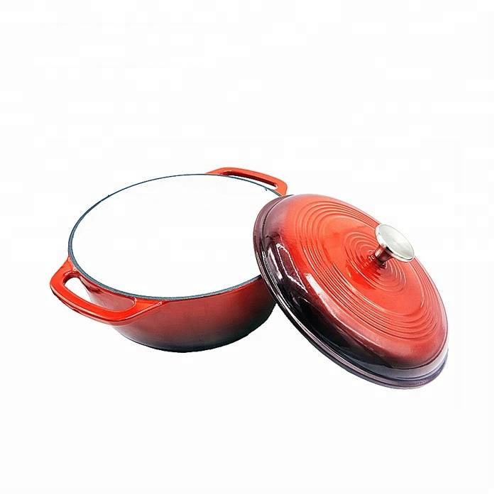 OEM enameled covered casserole hot pot with two handles