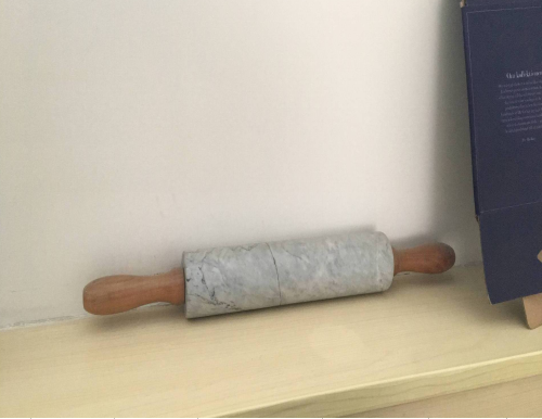marble rolling pin withn wooden handle
