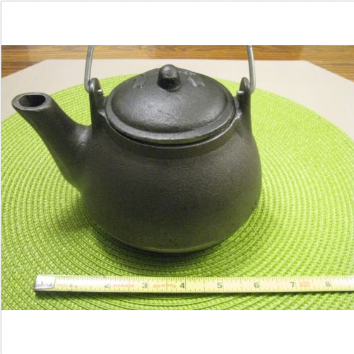 Cheap price Iron Teapot Set -
 VINTAGE CAMPER CAST IRON TEAPOT w/WIRE HANDLE – KASITE