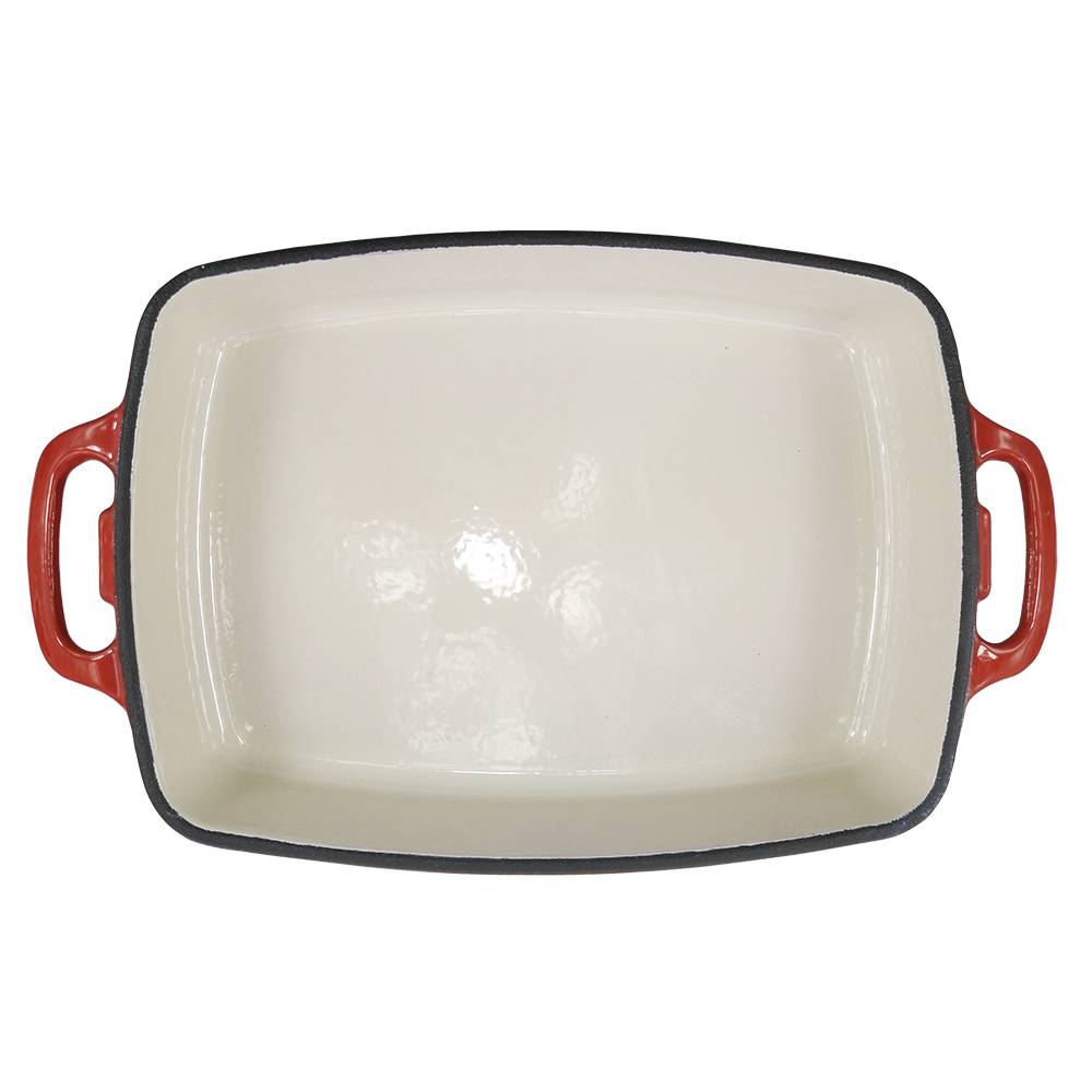 2017 Good Quality Decorative Ceramic Teapot -
 13 yeas golden supplier rectangular 30*23cm enamel cast iron frying pan with double handle – KASITE