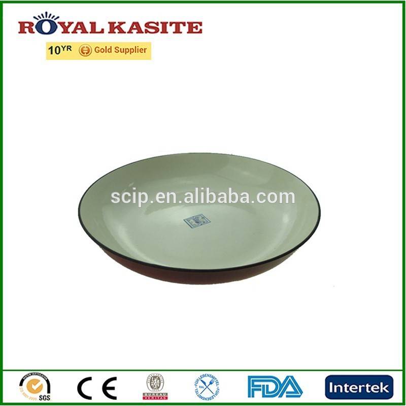 round enamel cast iron serving dish, iron enamel plate, enamel hot plate