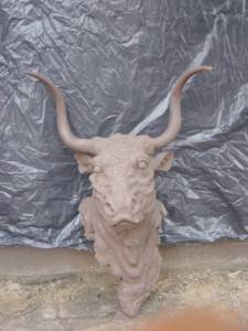 Bull Shaped Cast Iron Sculpture