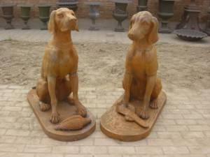 Dog Shapped Cast Iron Sculpture