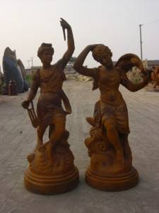 Goddess Cast Iron Sculpture and Statue