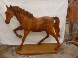 Horse Shaped Cast Iron Sculpture