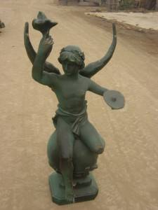 Deity Symbol Cast Iron Sculpture