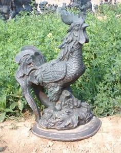 Rooster Cast Iron Sculpture