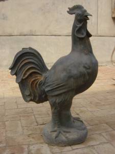 Rooster Cast Iron Sculpture