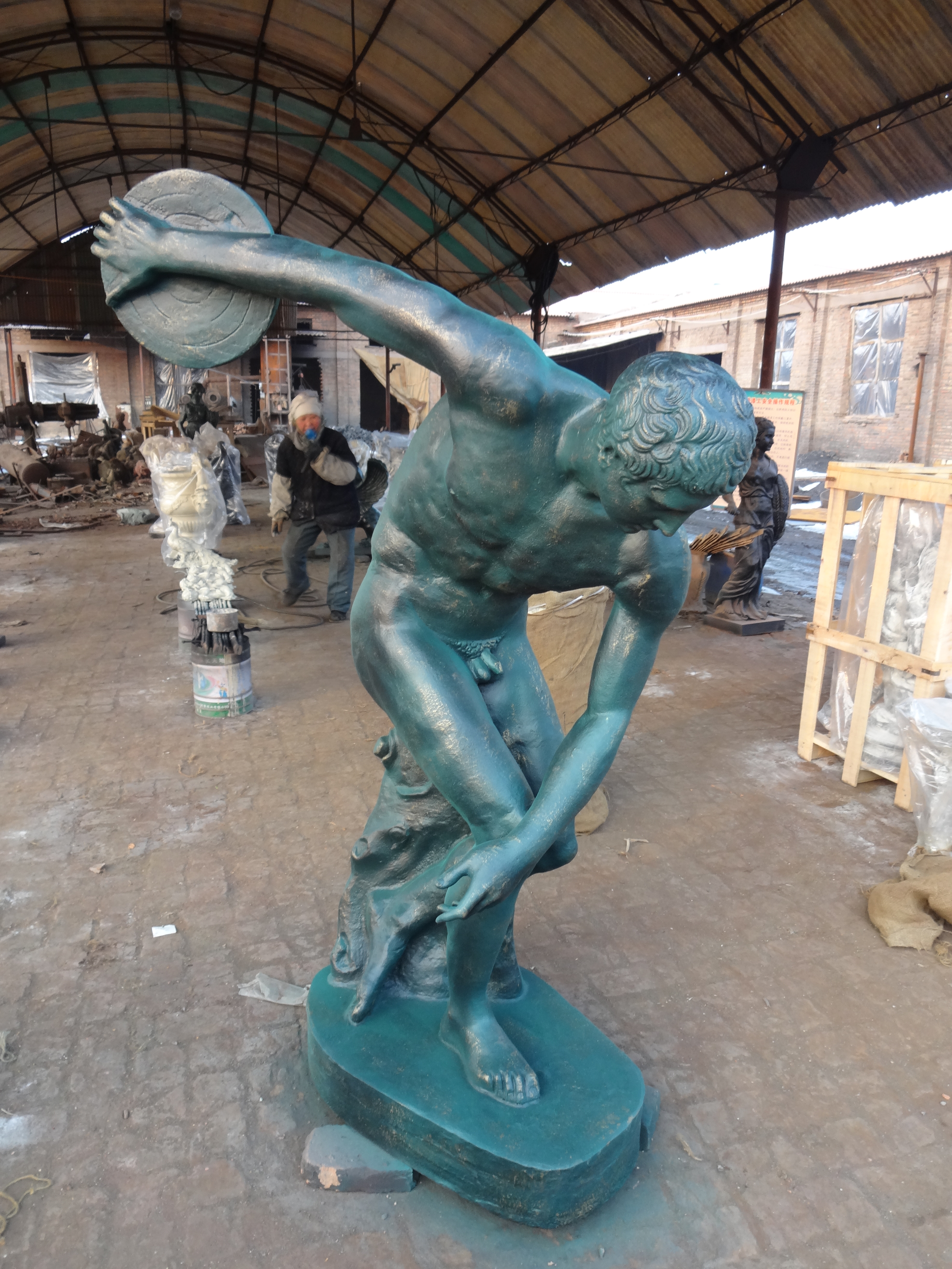Sports Man Cast Iron Sculpture 