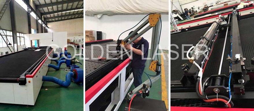 aircraft carpet laser cutting machine in production