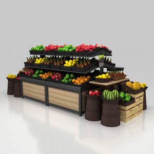 Excellent quality Display Stand Wooden - retail shop stainless steel metallic fruit table – Changsheng