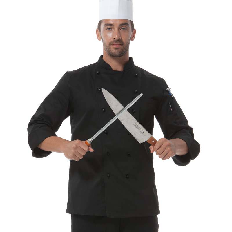 China Double Breasted Chef Uniform With Removable Plastic Low-Dome Stud ...