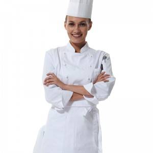Double Breasted Chef Uniform With Removable Plastic Low-Dome Stud Buttons Cooking Uniform For Hotel And Restaurant  CU101C0200C