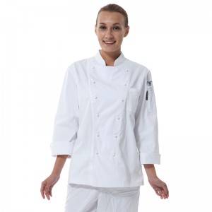 Double Breasted Chef Uniform With Removable Plastic Low-Dome Stud Buttons Cooking Uniform For Hotel And Restaurant  CU101C0200C