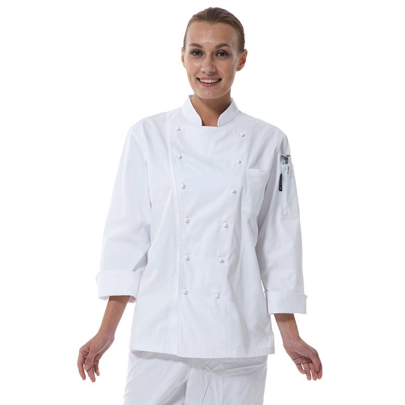 Good Wholesale Vendors Black Kitchen Uniform - Double Breasted Chef Uniform With Removable Plastic Low-Dome Stud Buttons Cooking Uniform For Hotel And Restaurant  CU101C0200C – CHECKEDOUT