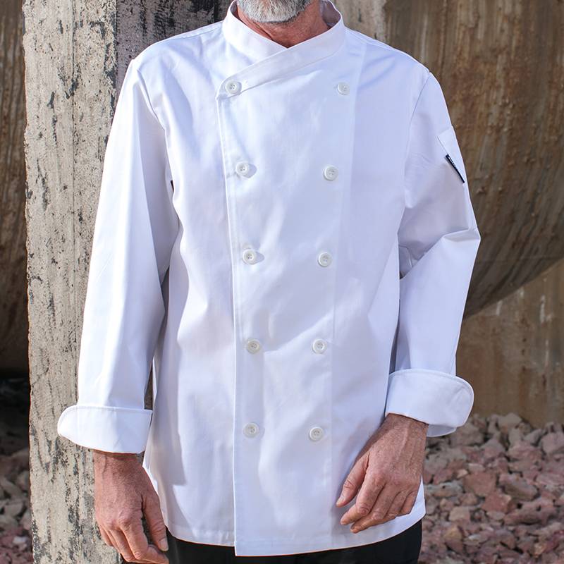 Chinese wholesale Chef Coat Manufacturer - Double Breasted Cross Collar Long Sleeve Chef Uniform And Chef Jacket For Hotel And Restaurant CU102C0200A – CHECKEDOUT