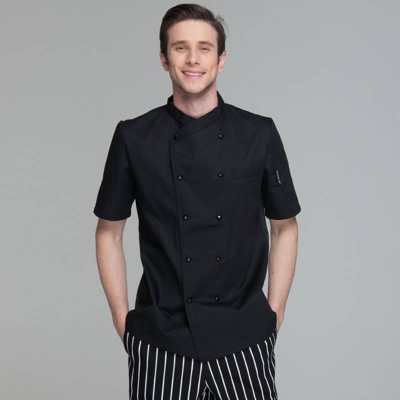 Wholesale Dealers of Lightweight Hotel Uniform - Double Breasted Cross Collar Short Sleeve Chef Uniform Anc Chef Jacekt For Restaurant And Hotel CU102D0100F – CHECKEDOUT