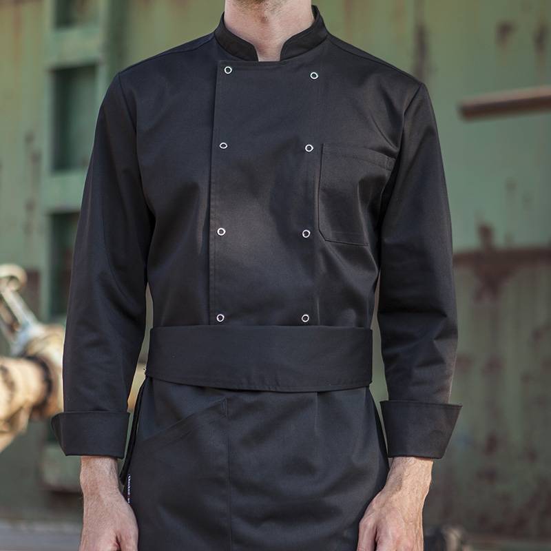 One of Hottest for Ready Stock Kitchen Uniform Factory - Classic Fashion Double Breasted Long Sleeve Chef Coat And Chef Uniform With Stand Collar For Restaurant And Hotel CU104C0100A1 – CHEC...