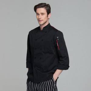 Classic Fashion Double Breasted Long Sleeve Chef Coat And Chef Uniform With Stand Collar For Restaurant And Hotel CU104C0104A
