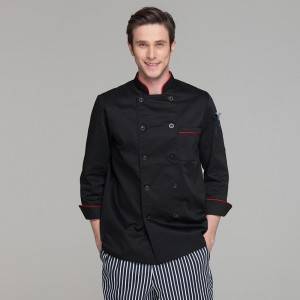 Classic Fashion Double Breasted Long Sleeve Chef Coat And Chef Uniform With Stand Collar For Restaurant And Hotel CU104C0106A