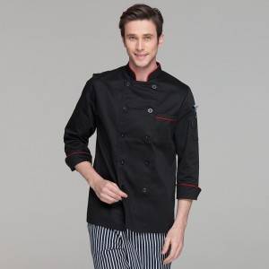 Classic Fashion Double Breasted Long Sleeve Chef Coat And Chef Uniform With Stand Collar For Restaurant And Hotel CU104C0106A