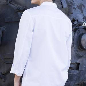 Factory wholesale Cotton Chef Uniforms Work Jacket Men Short Sleeved Food Services Chef Clothing Cooking Uniforms Work Shirts Hotel Coat