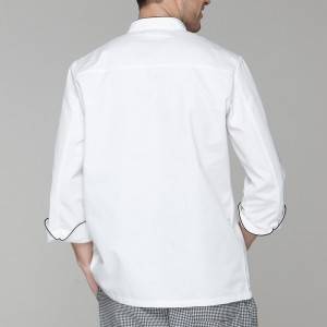 Big discounting China 10 Buttons 3/4 Sleeve Cotton Chef Coat with Custom Logo