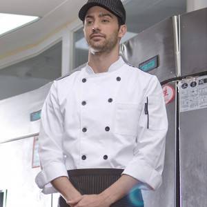 Classic Double Breasted Long Sleeve Chef Jacket For Hotel And Restaurant CU104C0201A2