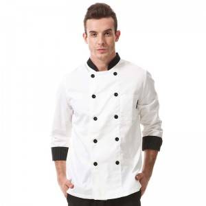 Classic Double Breasted Contrast Color Long Sleeve Chef Jacket And Chef Uniform For Hotel And Restaurant CU104C0281A